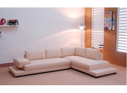 Ecksofa Leder Sofa Couch Polster Eck Sitz Wohnlandschaft Garnitur