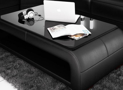 Ledertisch Couchtisch Glastisch Sofa Beistell Tisch Tische Couchtische
