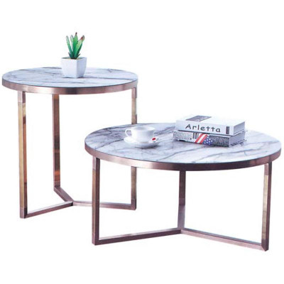 Designer Couch Tisch Rund Tische Runde Sofa Metall Glas Beistell 