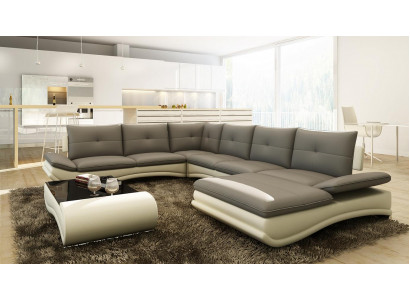Ledersofa XXL U Form Wohnzimmer Couch Sofa Big Ledercouch Sofas
