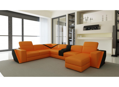 Ledersofa Sofa Couch Polster Wohnlandschaft Designer Ledersofa U Form