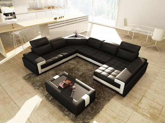 Ledersofa Couch Wohnlandschaft Ecksofa Modern Eck Garnitur Design Dekor