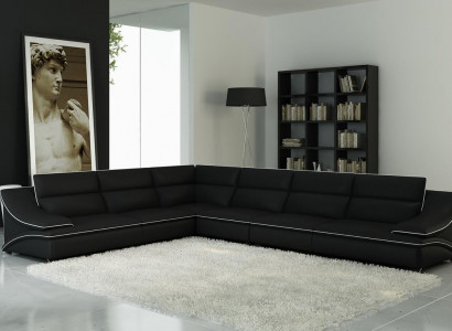 Ledersofa Wohnlandschaft Ecksofa XXL Polster Eck Sitz Couch Garnitur