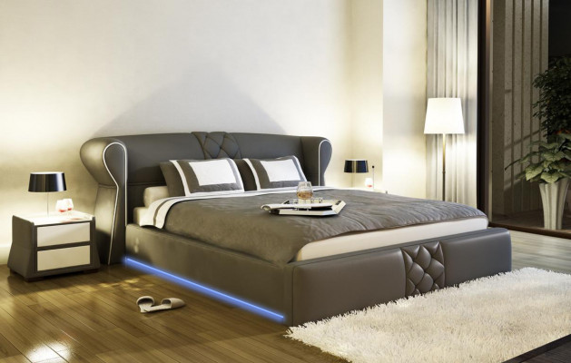 Leder Polster Bett Betten Hotel Klassisches Designer Doppel Ehe Schlafzimmer Neu