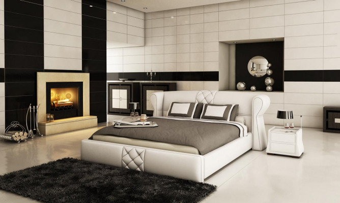 Leder Polster Bett Betten Hotel Klassisches Designer Doppel Ehe Schlafzimmer Neu