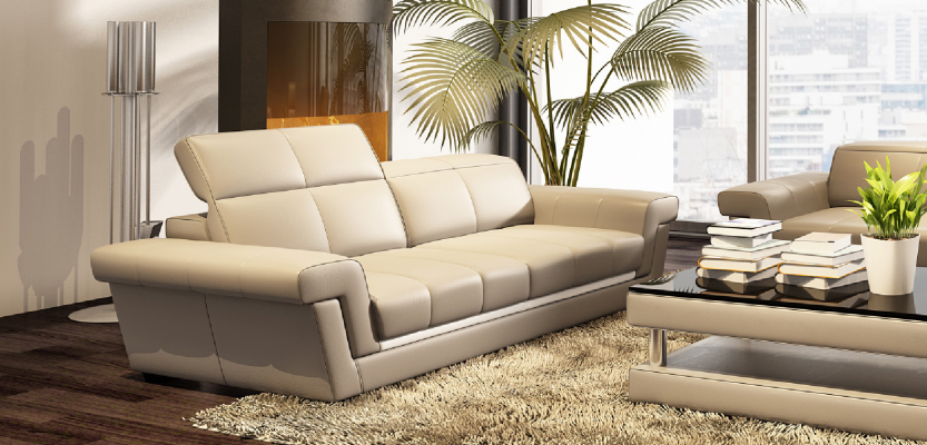 Ledersofa Couch Wohnlandschaft 3 Sitzer Design Modern Sofa 5136_3ER