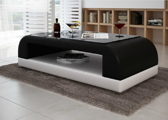 Sofatisch Glas Design Kaffee Tisch Wonzimmer Leder Couch Beistell Sofa
