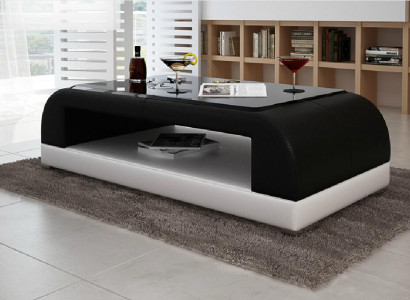 Sofatisch Glas Design Kaffee Tisch Wonzimmer Leder Couch Beistell Sofa