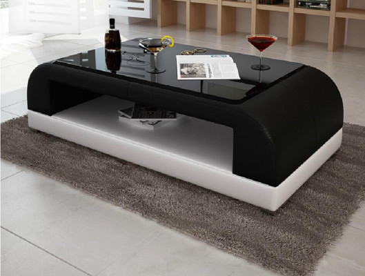Sofatisch Glas Design Kaffee Tisch Wonzimmer Leder Couch Beistell Sofa