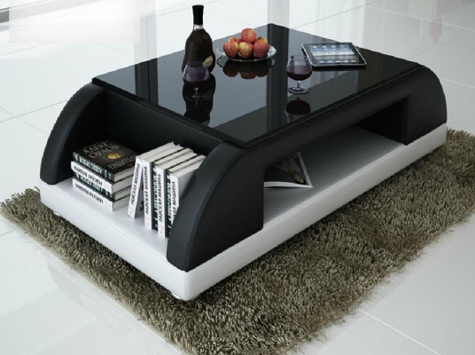 Modern Couch Polster Leder Tisch Wohnzimmer Beistell Glas Tische Kaffee