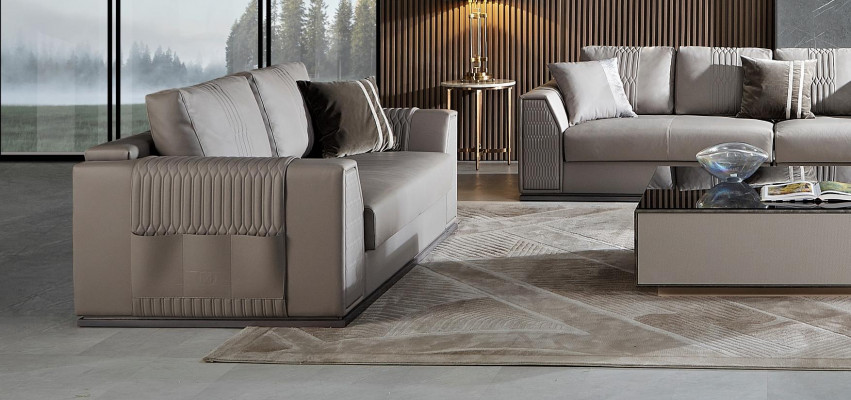 Elegante 3+2+1+1 Sofagarnitur Exquisites Design in stilvollem Grauton