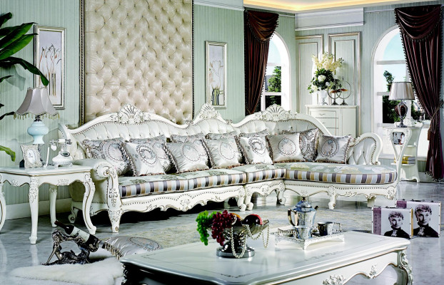 Klassischer Charme Großes Chesterfield-Ecksofa in Olive für Ihr Zuhause