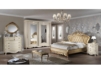 Doppelbett Schlafzimmer Möbel Schrank Nachttisch mit Schubladen Kommode 5tlg