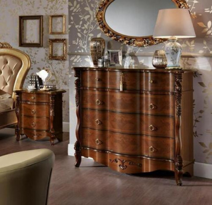 Bett Doppel Betten Nachttisch Kleiderschrank Kommode Schlafzimmer Möbel 5tlg.