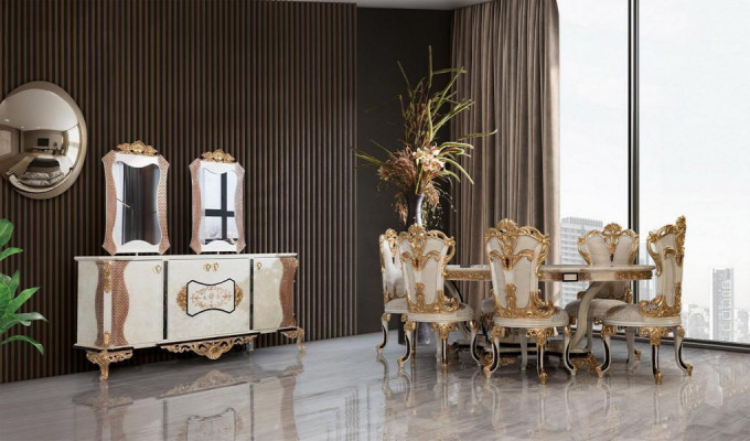 Klassischer Luxus Tisch Holz Tische Barock Rokoko Antik Stil Ess Wohn Zimmer neu