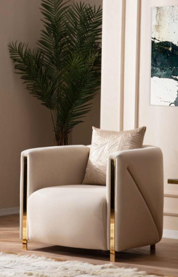 Sessel Polster Sitzer Design Couch Sessel Relax Lounge Stoff Luxus Wohnzimmer