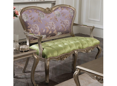 Barock Rokoko Bank Sofa Bunte Bänke Couch Klassische Möbel Chesterfield