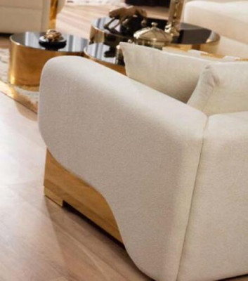 Design Einsitzer Sessel Textil Wohnzimmer Lounge Metall Luxus Design Sofa Möbel