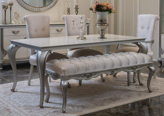 Hocker Sitz Bänke Design Textil Stoff Wohnzimmer Bank Luxus Chesterfield