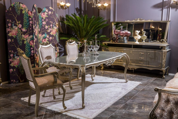 Esszimmer Set Essgruppe Klassische Barock Rokoko 4tlg Stuhl Garnitur 4x Stühle