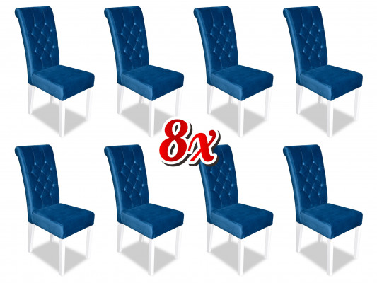 Mehrfarbige Chesterfield x8 Stühle Designer Luxus Sessel Polsterstühle Lehnstühle