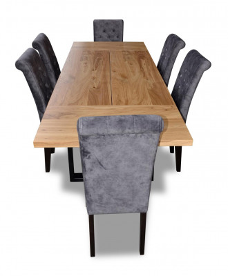 Modern Esstisch Tisch Holz Esszimmer Garnitur 6x Stuhl Set Stühle 7 tlg Set neu