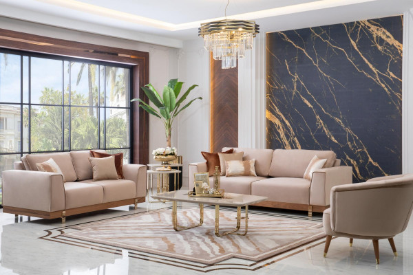 Luxus Sofagarnitur 3+2+1 Sitz Sessel Couch Polster Möbel Design 3tlg.