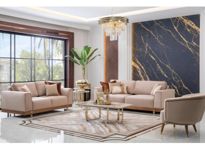 Luxus Sofagarnitur 3+2+1 Sitz Sessel Couch Polster Möbel Design 3tlg.