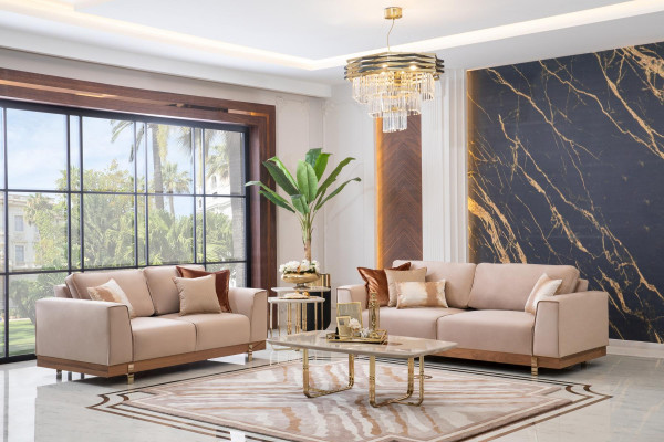 Luxus Wohnzimmer Set Garnitur 3+2 Sitz Couch Sets Sitzpolster Garnituren