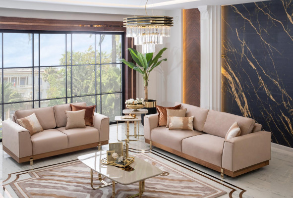 Luxus Wohnzimmer Set Garnitur 3+2 Sitz Couch Sets Sitzpolster Garnituren