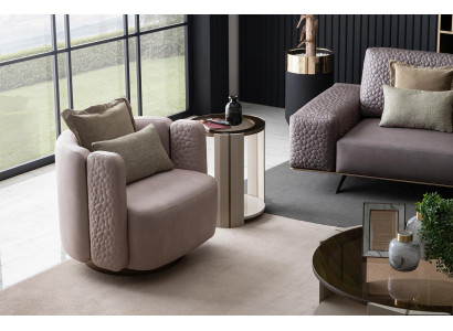 Stilvolle Sessel Wohnzimmer Rosa Modernen Holz Couch Lounge Club Möbel