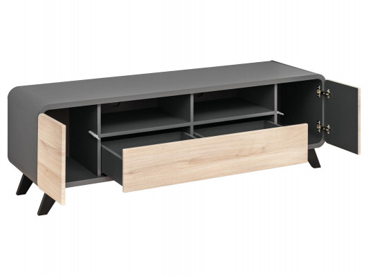 Wohnzimmer Set Wandregal TV-Ständer Holzmöbel 2x Vitrine Wohnwand Neu