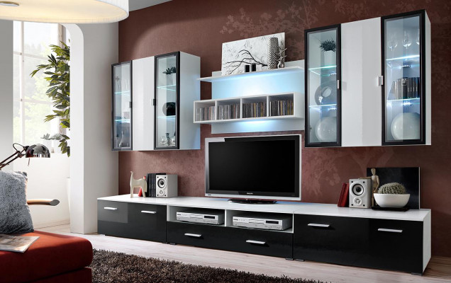 Moderne Design Wohnwand TV-Ständer Holz Wohnzimmer Möbel TV Einrichtung