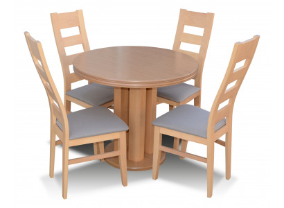 Klassischer Rund Runder Tisch Holz Design Esszimmer Tische 4 Stühle