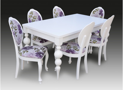 Klassische Esstisch Tisch mit 6 Stühlen Esszimmer Gruppe Stuhl Tische