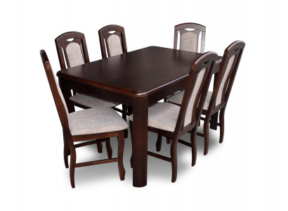 Klassische Esszimmer Möbel Essgarnitur Tisch Holz Komplett Set 7tlg. Essgruppe