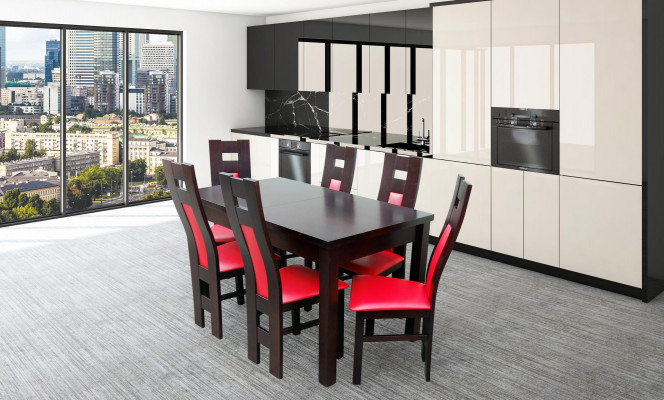 Komplett Set Esstisch + 6 Stühle Esszimmer Set HolzTische Ess Gruppe Tisch 7tlg