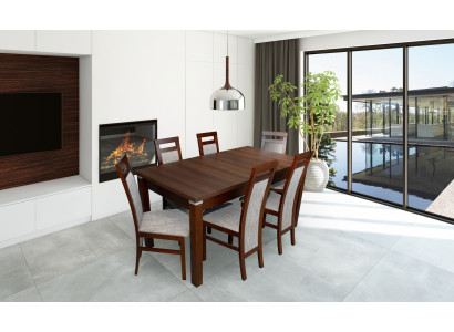Tisch + 6 Stühle Design Esszimmer Garnitur Stuhl Set Essgarnituren Tische