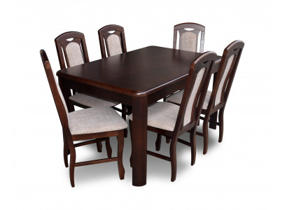 6x Stühle + Tisch Esszimmergarnitur XXL Set Stuhl Garnituren Holz Tisch