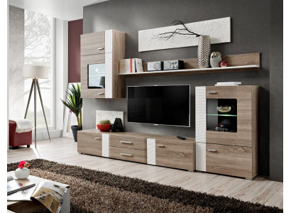 Wohnwand TV Wand Holz Stil Modern Regal Wohnzimmer Möbel Schrank neu