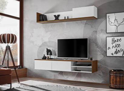 Wohnwand Wandregal Moderne Design TV-Ständer Wohnzimmer Einrichtung Neu