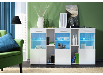 Designer Neu Weiß Kommode Luxus Wohnzimmer Modern Holz Möbel