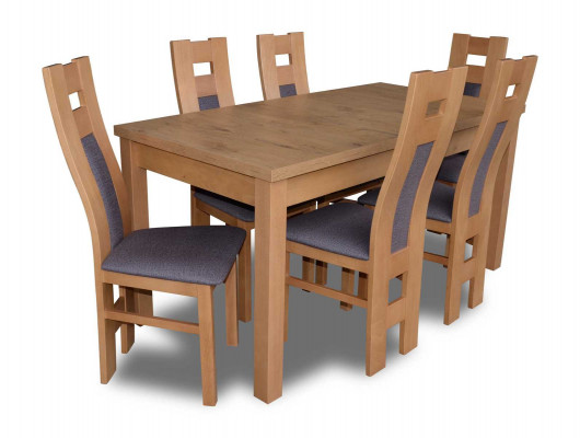 Klassischer Esstisch Tisch Holz Esszimmer Garnitur 6x Stühle Set Braun