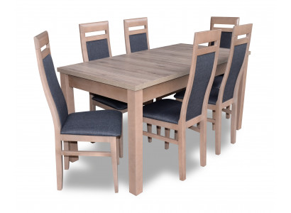 Esstisch Garnitur Tisch + 6x Stühle Stuhl Esszimmer Garnitur Tisch Holz