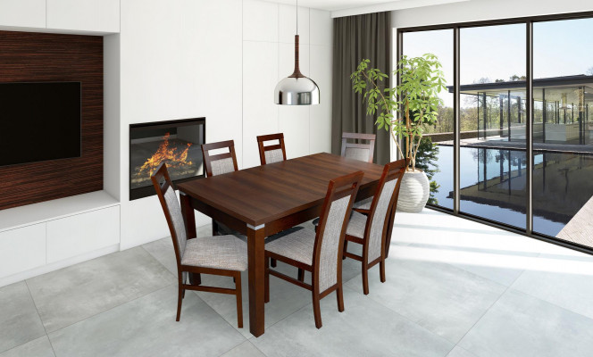 Komplett Set Esstisch + 6 Stühle Esszimmer Set Holz Ess Gruppe Tische Tisch 7tlg