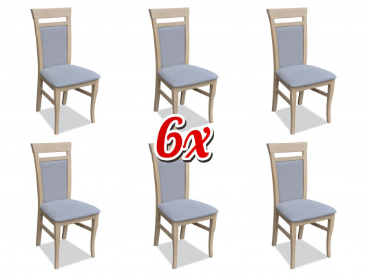 Garnitur Komplett Gruppe Wohnzimmer 6x Stück Grau Esszimmer Stuhl Set Stühle Neu