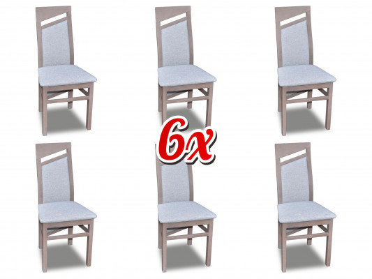 Esszimmerstuhl Stoff Polster Stühl Gastro Esszimmer Set 6x Massivholz Sessel