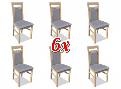 Garnitur Holz Lehn Polster Stühle Esszimmer Textil Set 6x Sessel Stuhl Gruppe