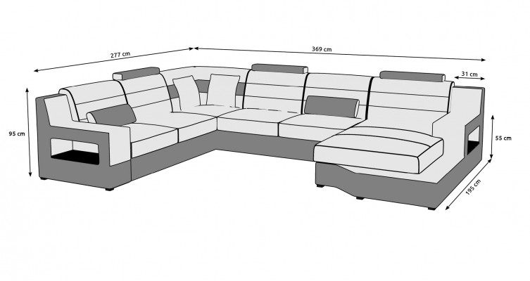 Wohnlandschaft Ecksofa Sofa Couch Polster Garnitur Ledersofa Schlafsofa Sofort