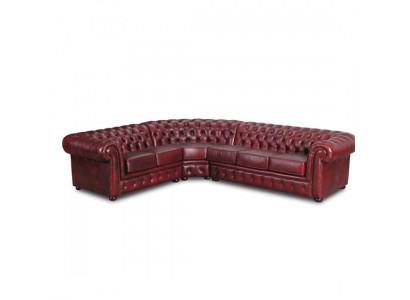 Ecksofa Sofa Couch Polster Eckgarnitur Eck Chesterfield 100% Leder Sofort